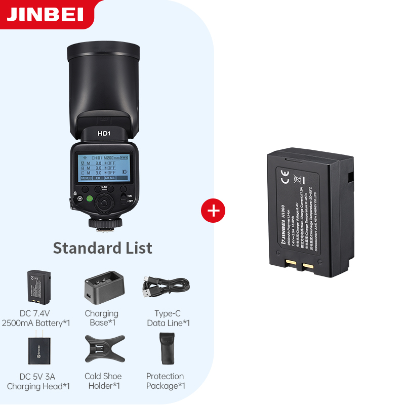 Photography Lighting - JINBEI HD-1 Yuvarlak Başlıklı HSS Speedlite